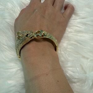 Rachel Zoe Gold Panther Bracelet with Crystal Details